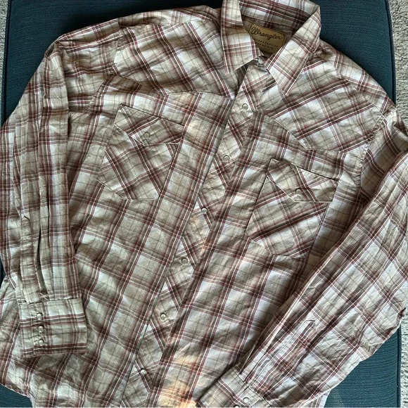 Wrangler Men's Casual Long Sleeve Plaid Shirt - Picture 2 of 7